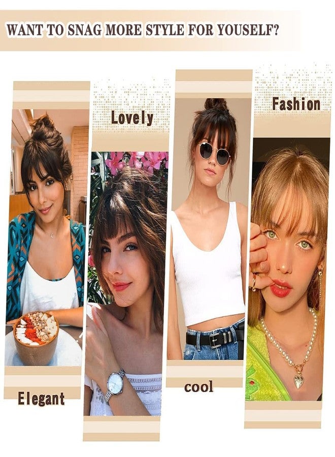 MORICA Clip in Bangs for Women 100% Human Hair Extensions Wispy Bangs Fringe with Temples Hairpieces Air Bangs Flat Bangs Clip Curved Bangs for Daily Wear - Image 3